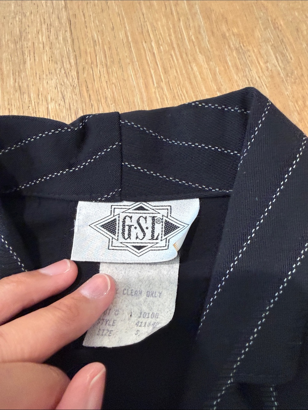 Black Pinstripe Sleeveless Button-Down Vest Top - Picture 6 of 7